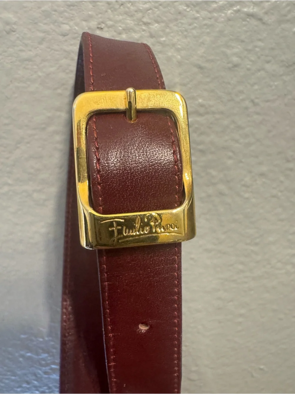 Emilio Pucci Wine Burgundy Shoulder Bag with Matching Pouch set